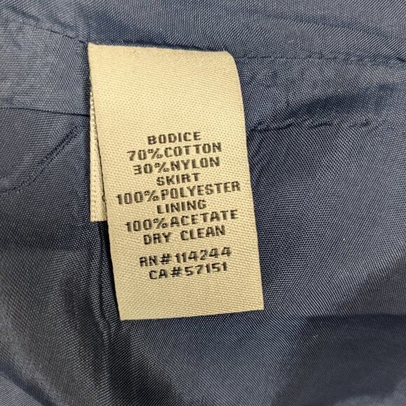 Eliza J Lace V-Neck Bodice Empire Waist Dress Navy Knee Length Pockets 4P Formal - Picture 7 of 9